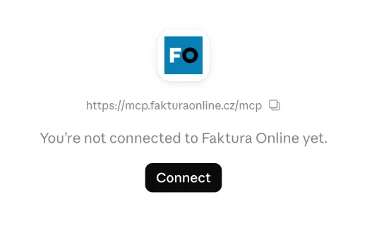 Konektor Faktura Online s tlačítkem Connect